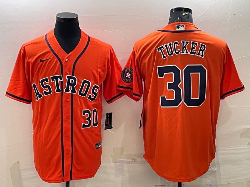 Men Houston Astros 30 Tucker Oragne Game Nike 2022 MLB Jersey